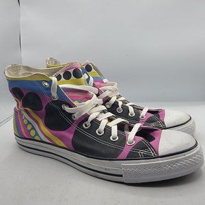 Converse All Stars Mens Size 11 Multicolor High Tops Funky Paint Pattern Shoes